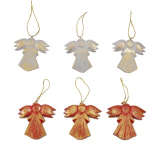 Christmas pendant / tree ornaments (angels red)
