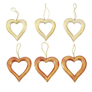 Christmas pendant / tree ornaments (3 hearts)